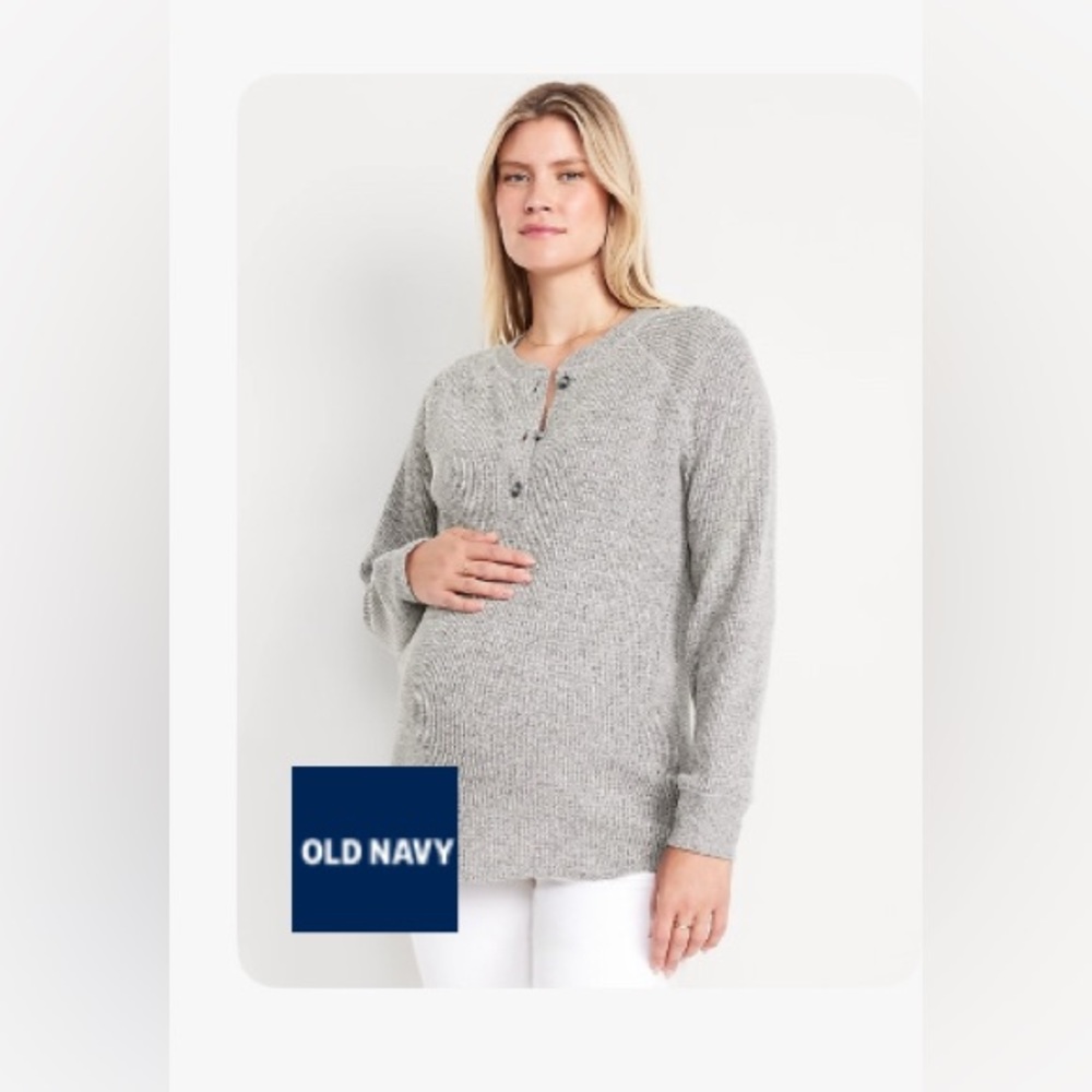 Maternity Waffle Henley